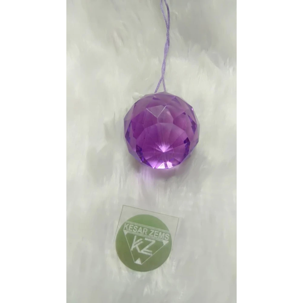 Crystal Hanging Ball With Pink,Purple,Yellow Thread For Good Luck and  Prosperity.