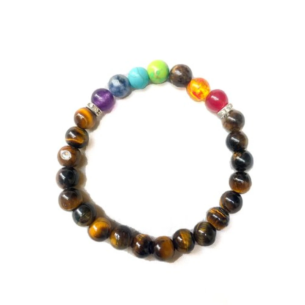 Natural Quartz Tiger Eye Stone With 7 CHAKRA HEALING BALANCE Stone.