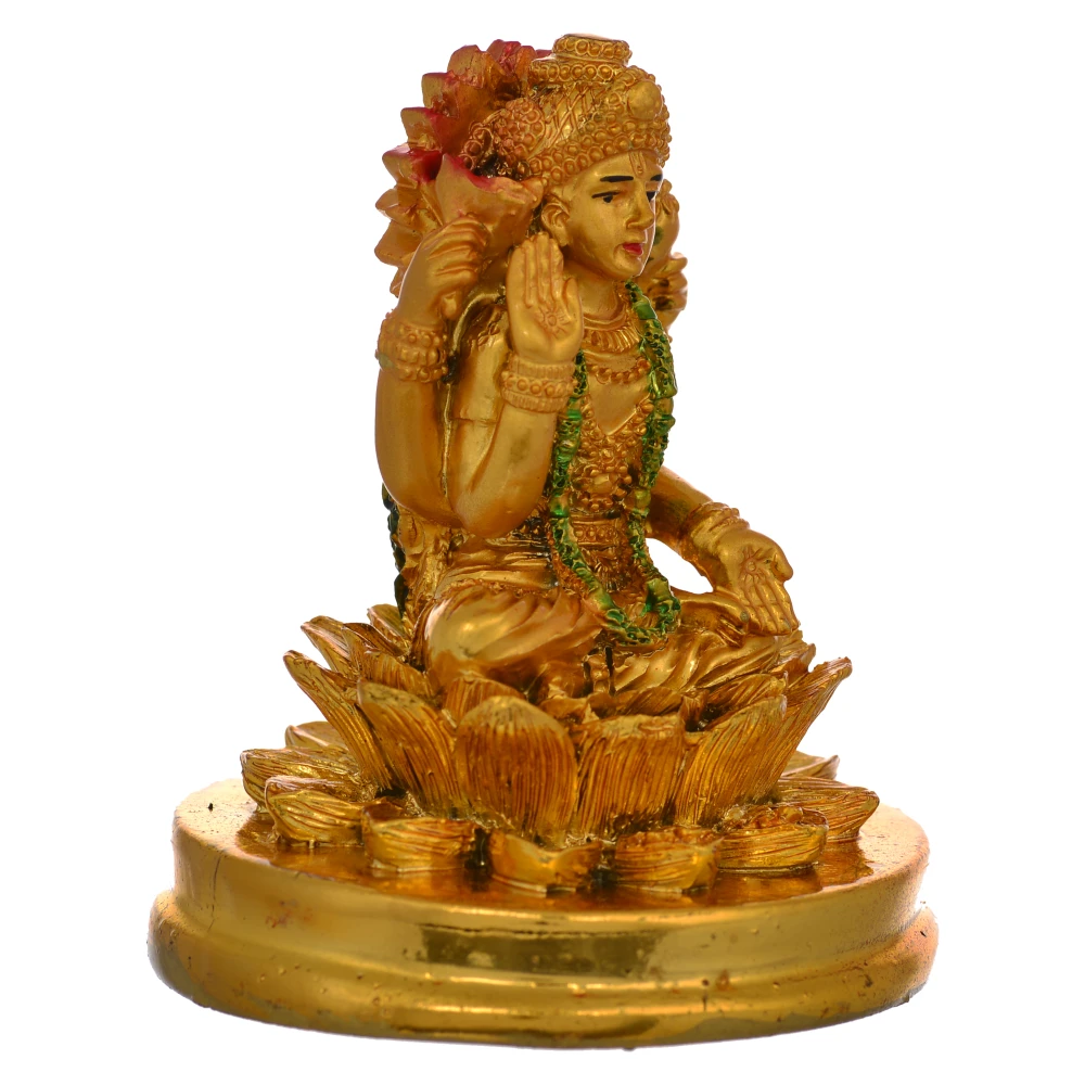 Poly Resin Sculpture Statue Of Goddess Laxmi  With Lotus Stand Idol.