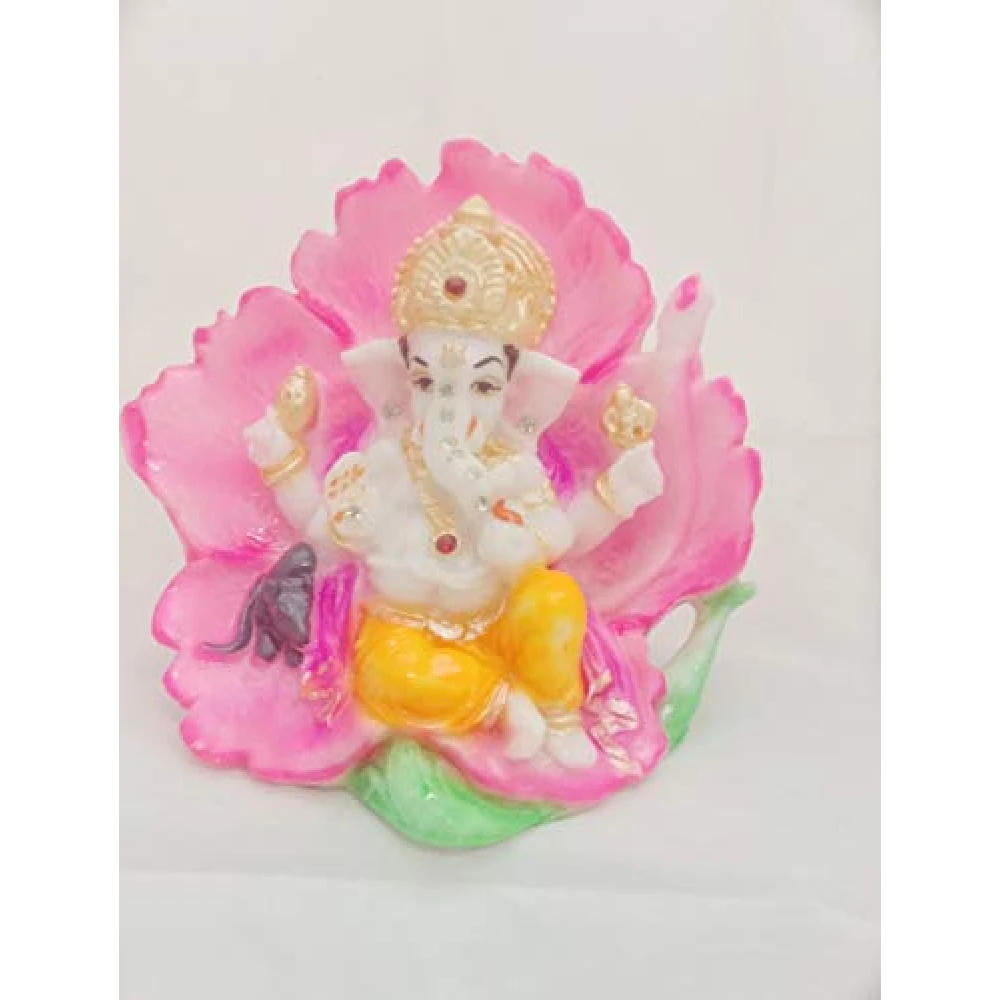 Poly Resin Sculpture Statue Of LORD GANESHA Hand Carved Idol Decorative Showpiece.
