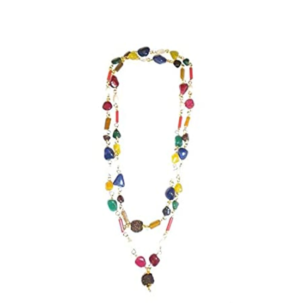 Navratna Mala Semi Precious Stones in Multicolor (39 x 1 x 0.5).