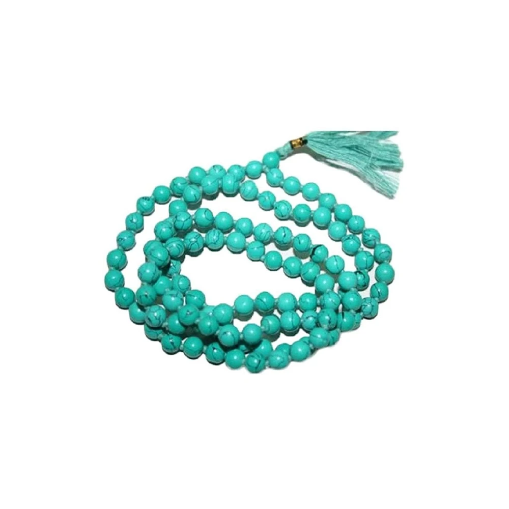Natural Turquoise Aqeeq Stone Prayer Rosary Mala -8 MM 108+1 Beads.