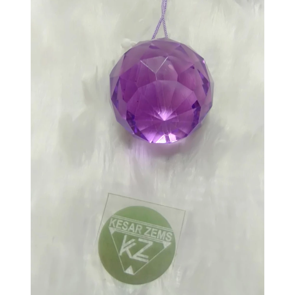 Crystal Hanging Ball With Pink,Purple,Yellow Thread For Good Luck and  Prosperity.