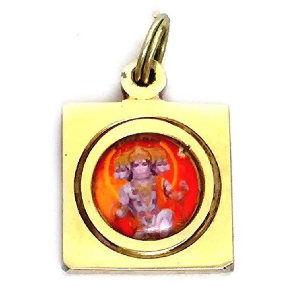 Shri Panch Mukhi Hanumanji Pendant In Brass For Man (2x2x0.5 Cm)Golden
