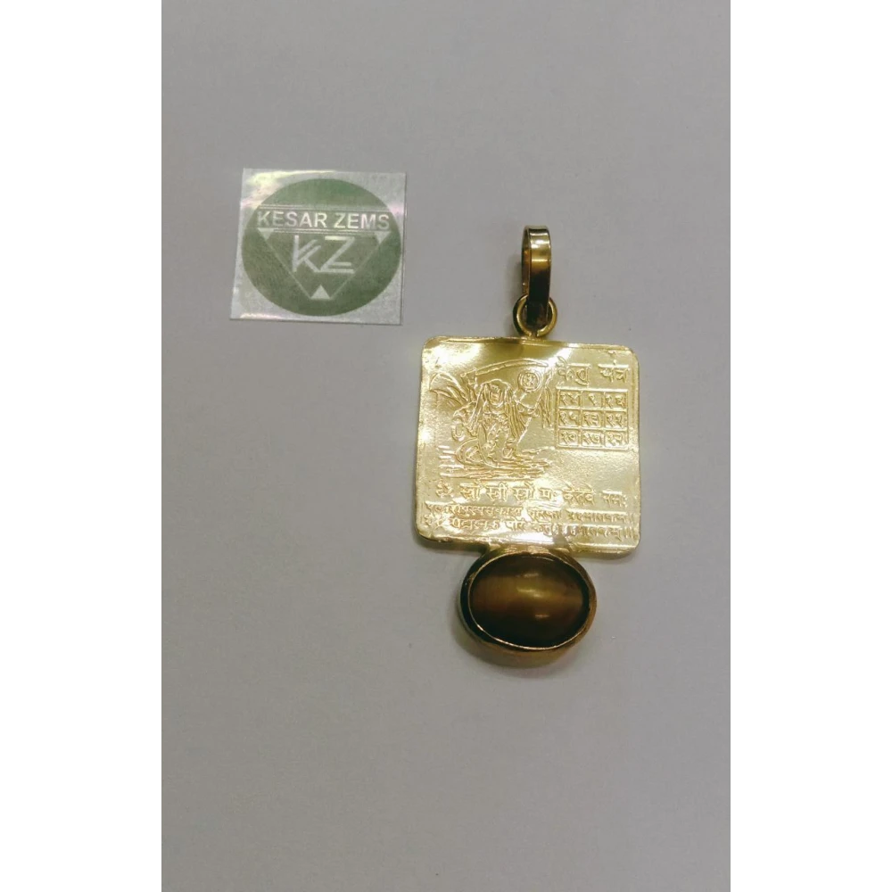 Shri Yantra Pendant -Mangal With Red,Brown,Yellow Colore Stone for Unisex(3.5x2.5x0.5)