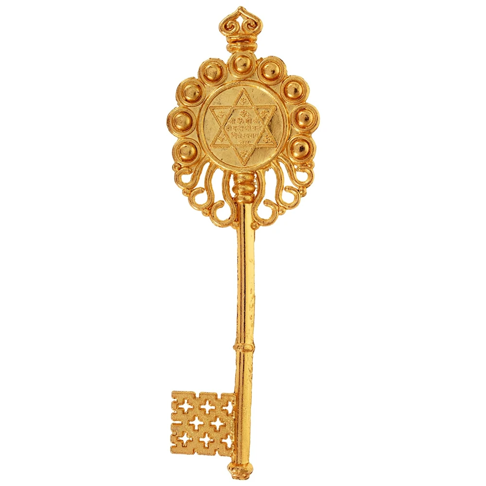 Zinc Ashta Dhatu Kuber Kunchi -B Showpiece (11 cm x 3.5 cm x 0.5 cm) Golden.