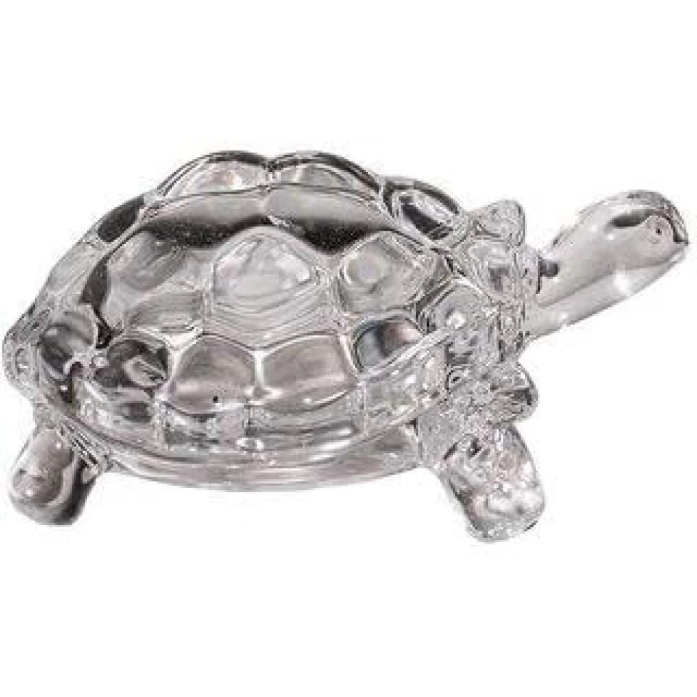 Wish Fulfilling Tortoise of Crystal Clear Glass - for Worship & Gift.