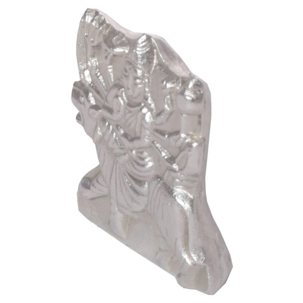 Mercury Goddess Durga Idol Parad Statue For Pooja (3 x 1 x 3 Cm, Silver.