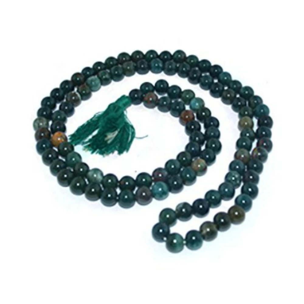 Natural HELIOTROPE Stone Prayer Rosary 108+1 Beads Jap Mala.