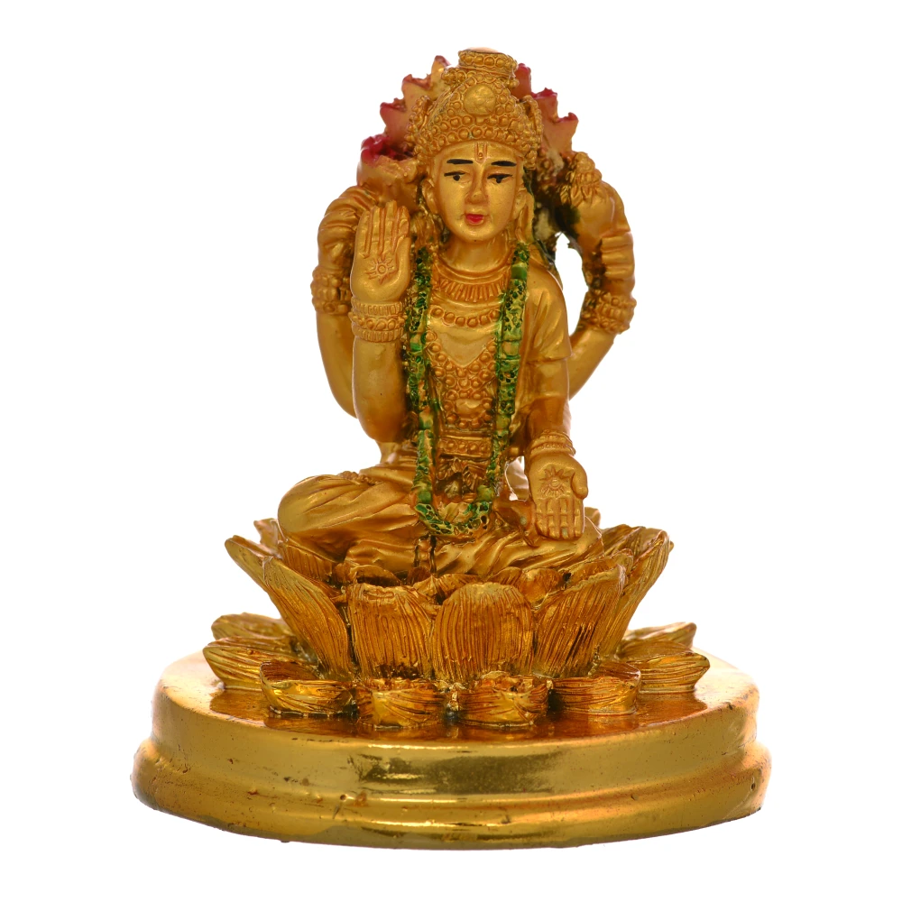 Poly Resin Sculpture Statue Of Goddess Laxmi  With Lotus Stand Idol.