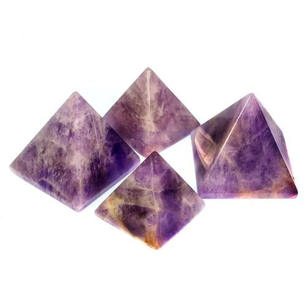 Amethyst Stone Pyramid for showpiece (5.5 x 5.5 x 5 cm) Purplev Natural Stone.