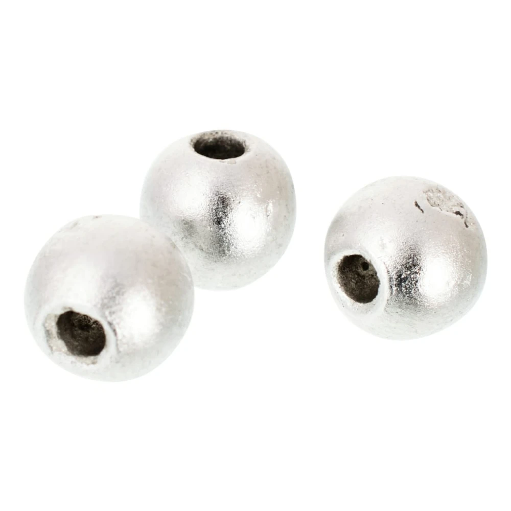 Mercury Pearls Set of 3 Parad Beads. (1 X 1 X 0.7 CM, Silver) 10 Gm.