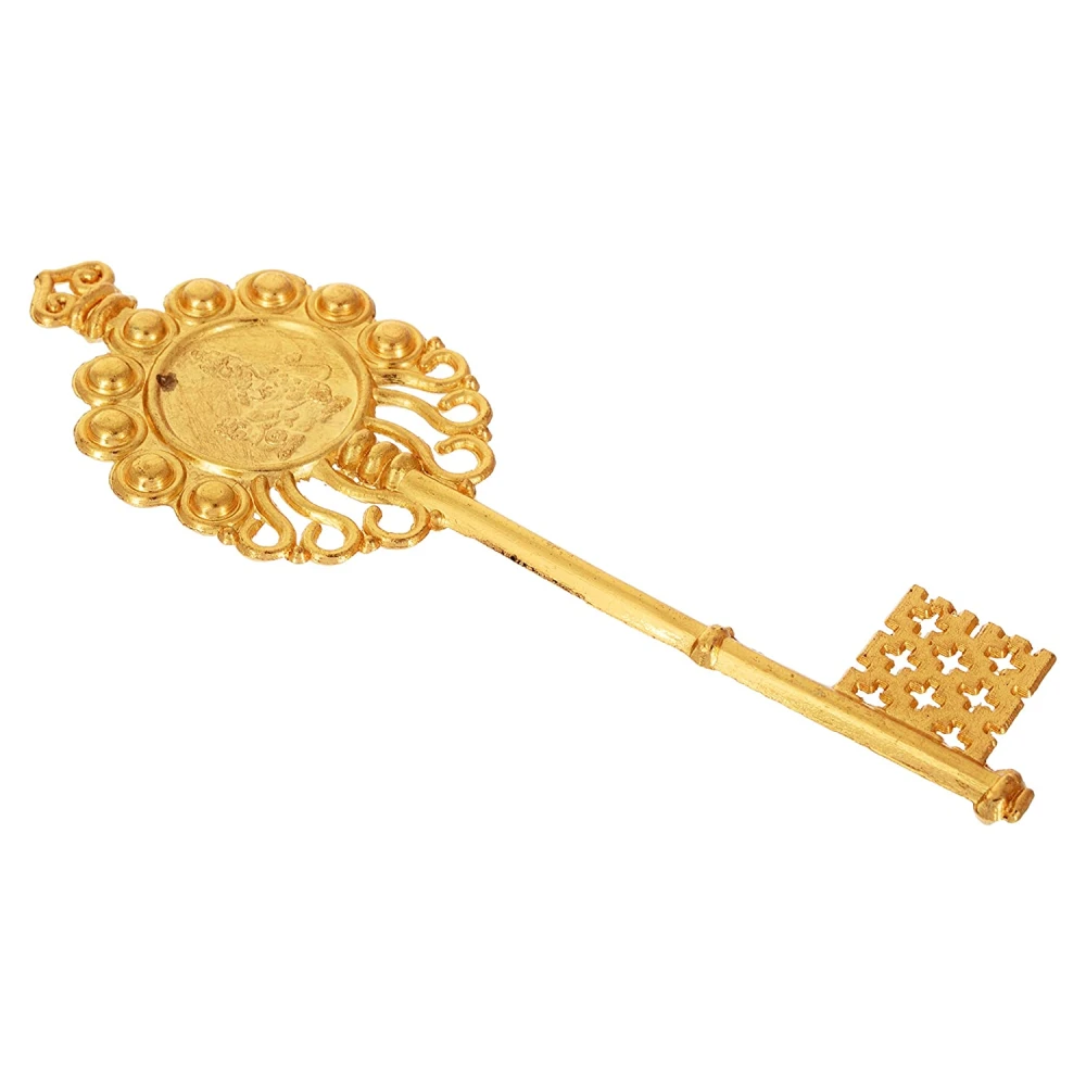 Zinc Ashta Dhatu Kuber Kunchi -B Showpiece (11 cm x 3.5 cm x 0.5 cm) Golden.