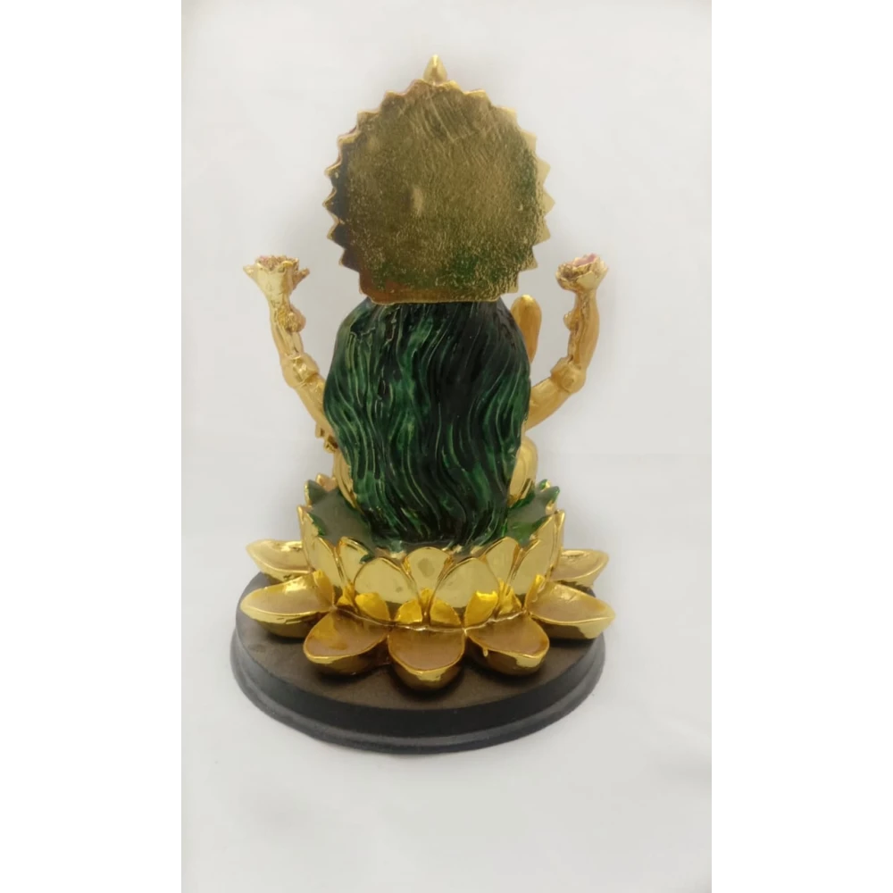 Poly Resin Sculpture Statue Of Goddess Laxmi With Lotus Stand Idol.