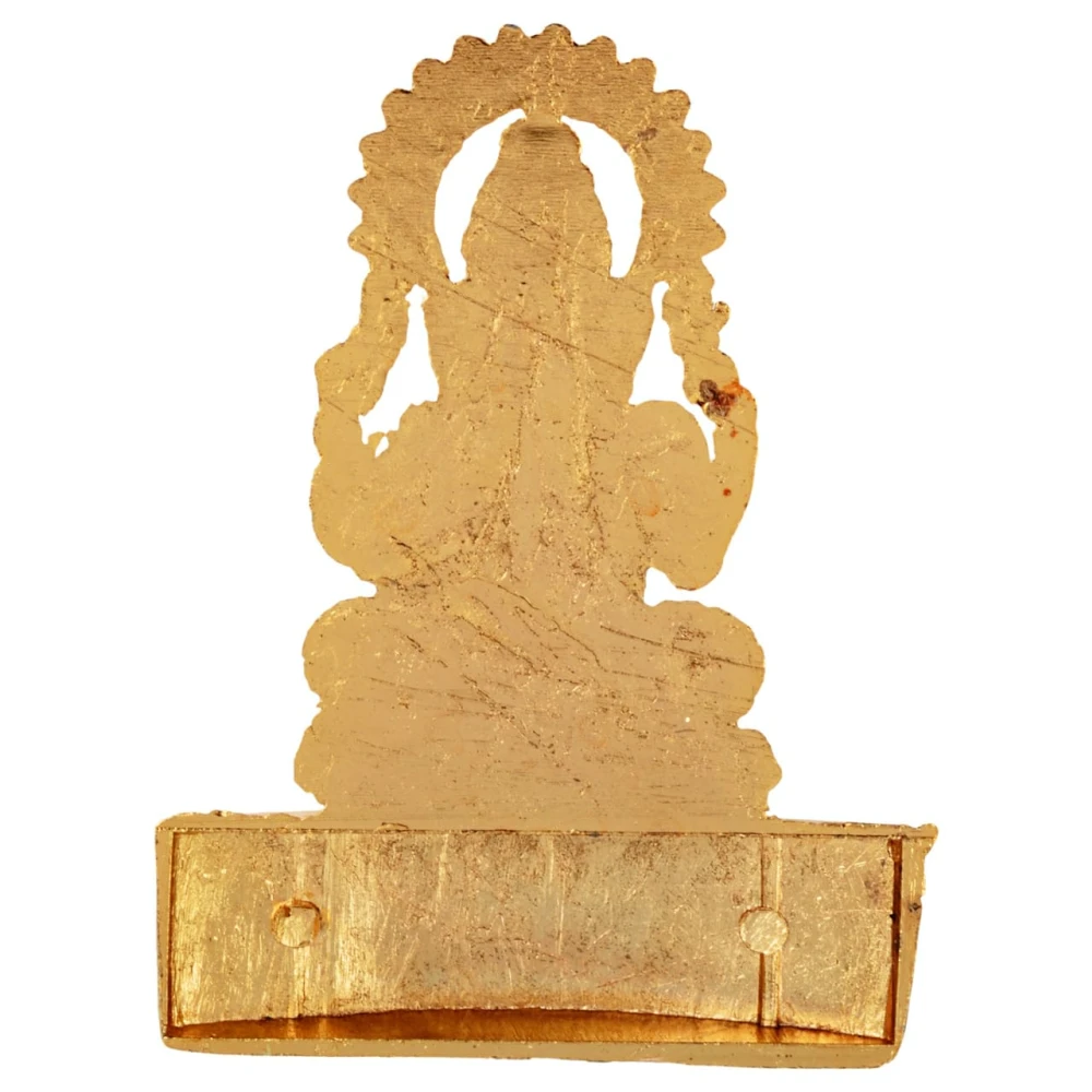 Golden Plated Lord Ganesh Idol Showpiece Statue for Temple and Home Décor (7 x 2 x 10 CM)Zinc.