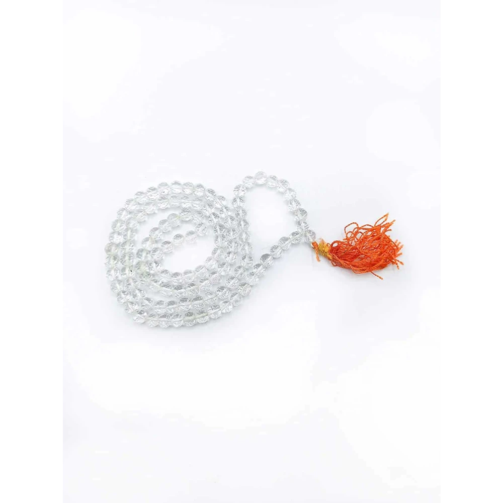 Sphatik Faceted Diamond Cut 108 Beads 6mm Rosary With Certificate.