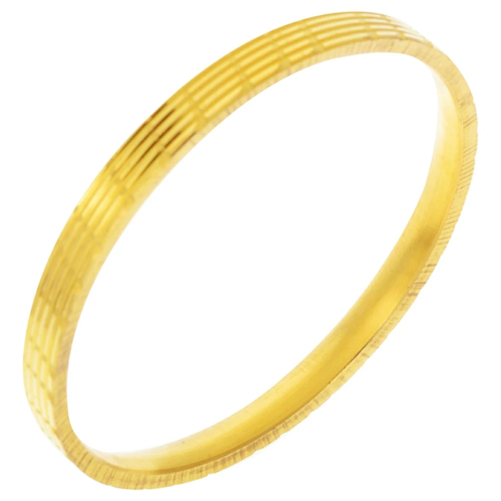 Designer Gold Plated Kada For Unisex (Size:2.6 Inche) Golden.