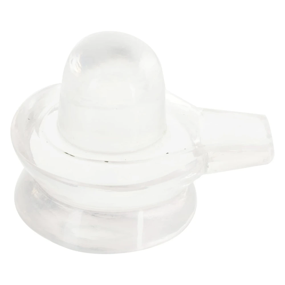 Crystal Lord Shivling Idol Sphatik Statue with Jaladhari For Home Décor (7.5 cm x 5.5 cm x 5 cm, Clear).