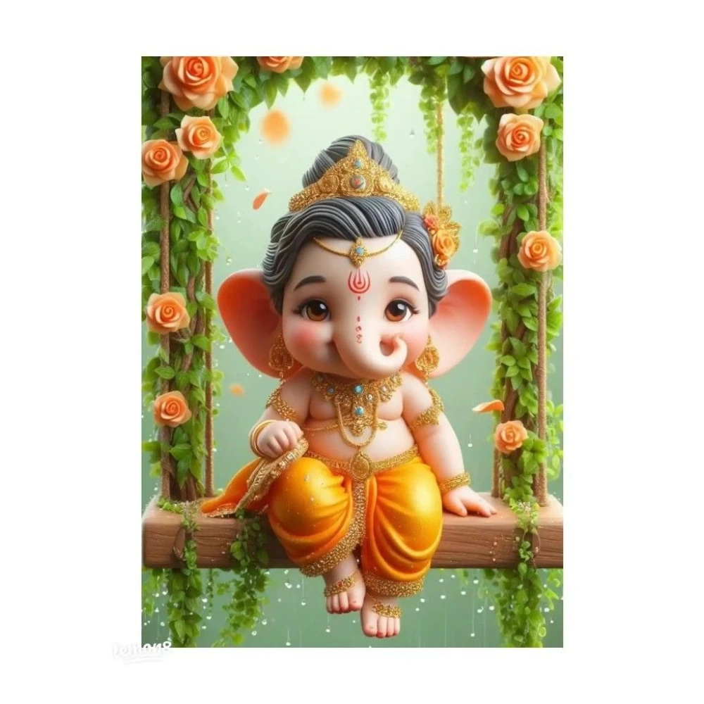 Vibrant Lord Ganesha Poster – 15x17 Inch