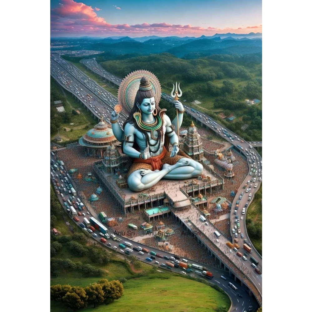 Majestic Lord Shiva Poster – Tranquil Blessings | 15x17 Inches"