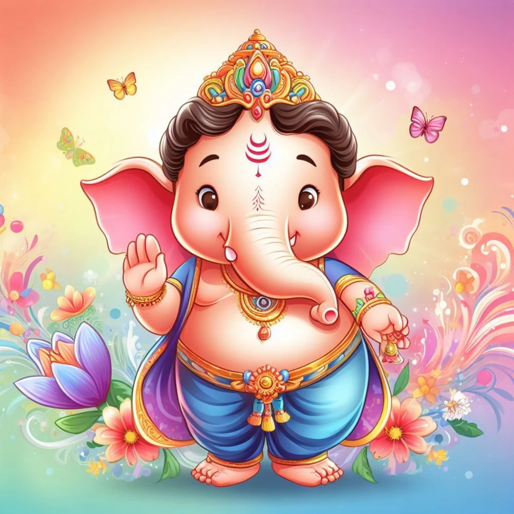 Divine Grace: Lord Ganesha Poster for Home Decor – 15x17 Inch"