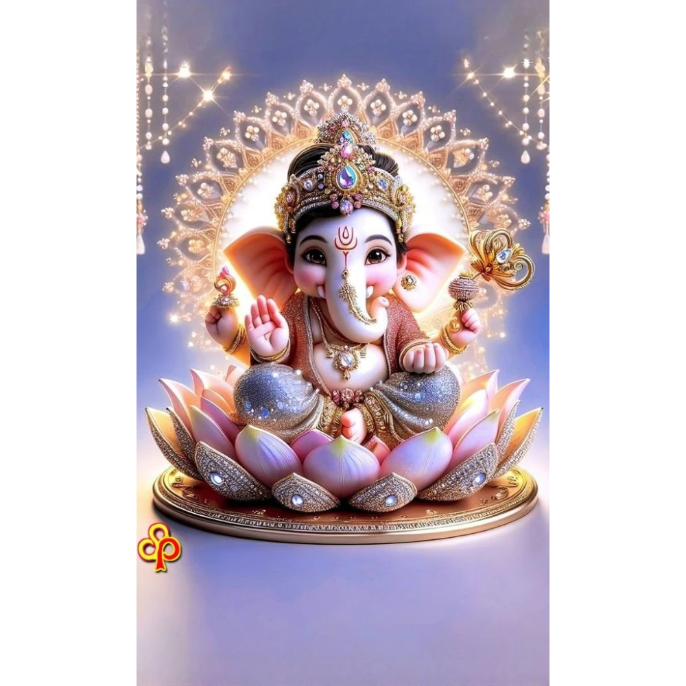 Traditional Lord Ganesha Poster for Spiritual Ambiance – 15x17 Inches"
