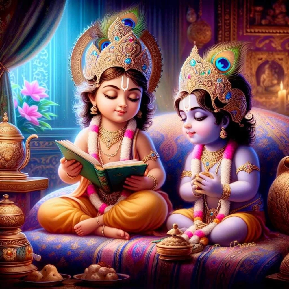 Krishna Arjuna Bhagavad Gita Poster | 15x17 Inches"