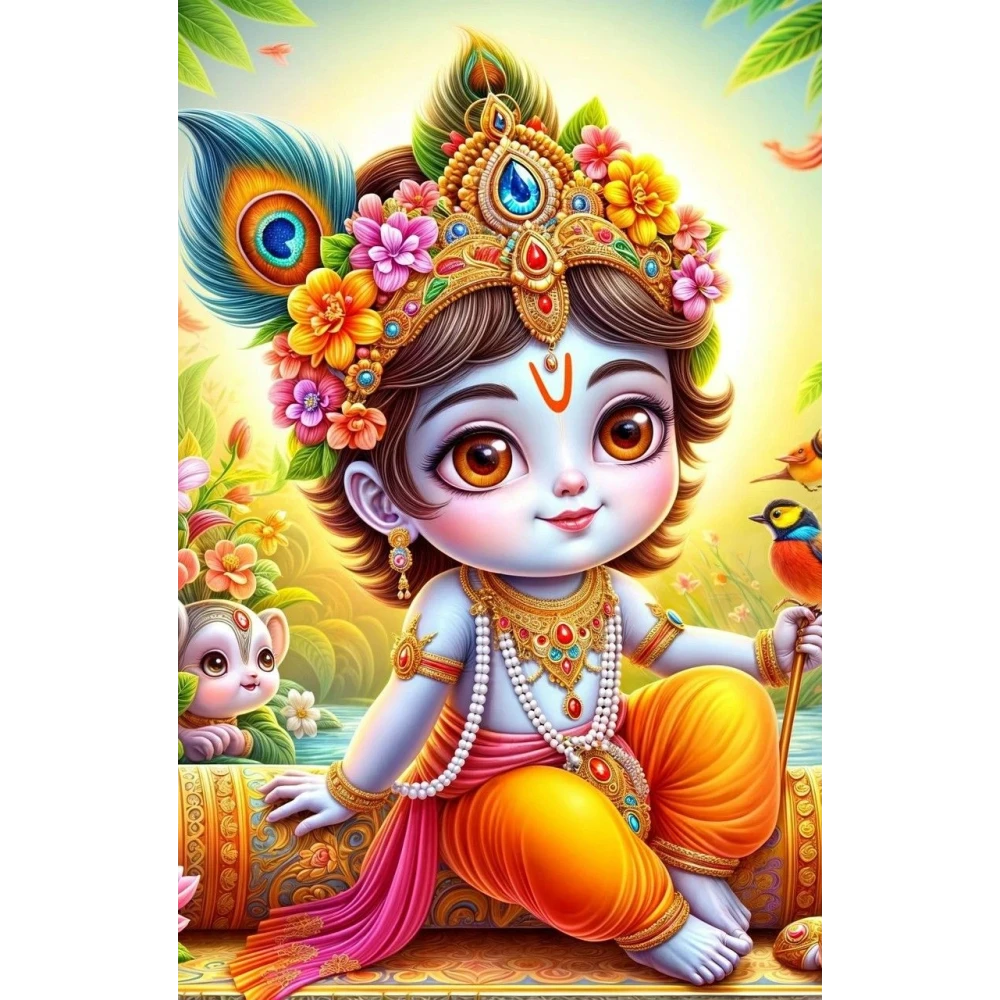 Krishna’s Victory Over Kamsa Poster | 15x17 Inches"