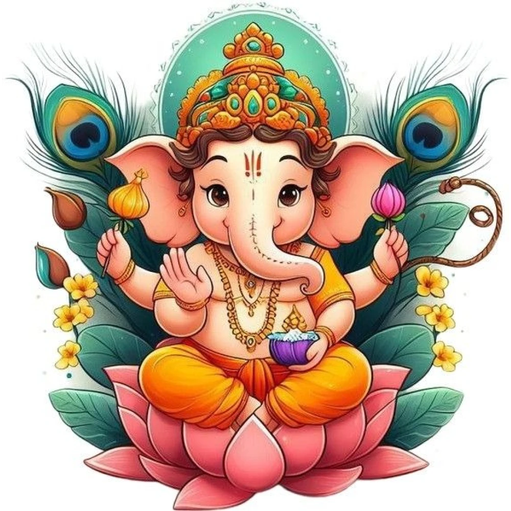 Lord Ganesha Poster for Prosperity and Protection – 15x17 Inches"