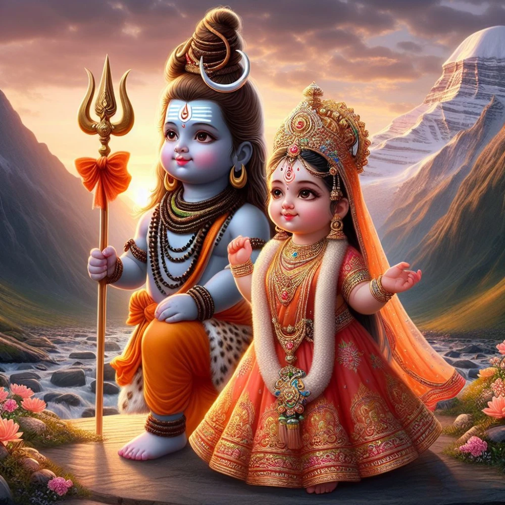 Krishna Lifting Govardhan Mountain Poster | 15x17 Inches"