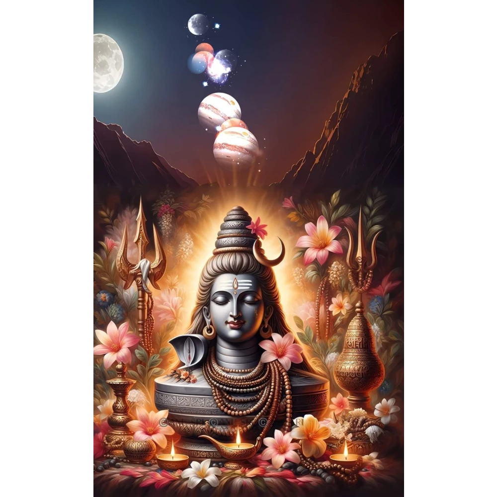 Shiva Lingam Sacred Art Poster | 15x17 Inches"