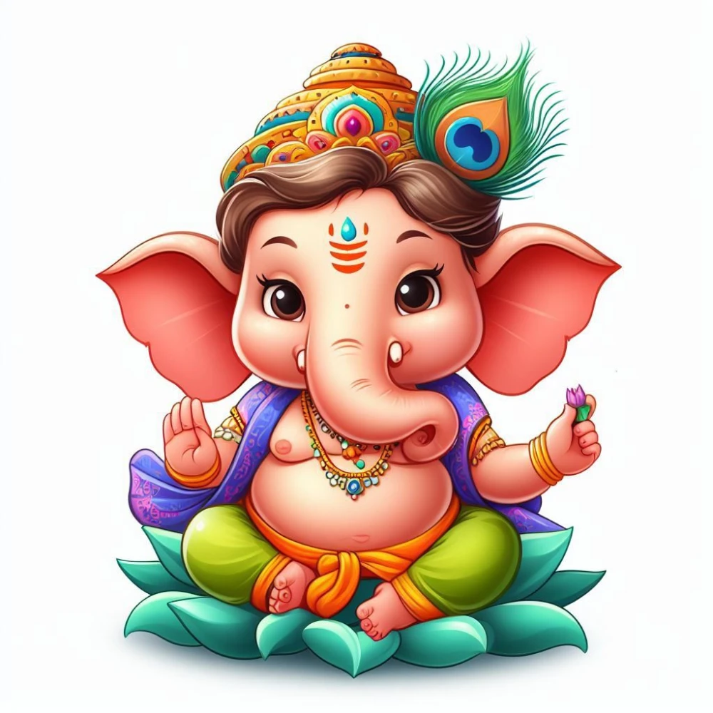 Radiant Lord Ganesha Poster for Home and Office – 15x17 Inches"
