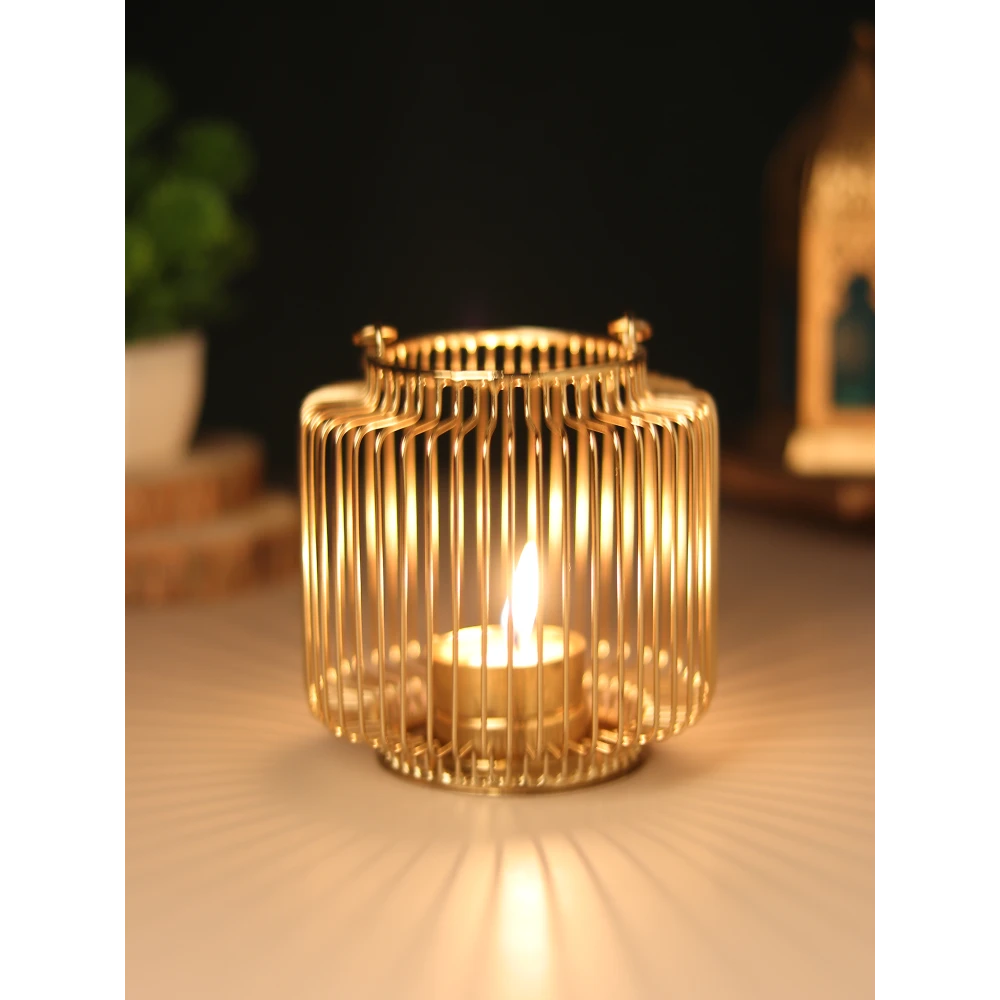 Orla Candle Holder Tlight Gold & Black