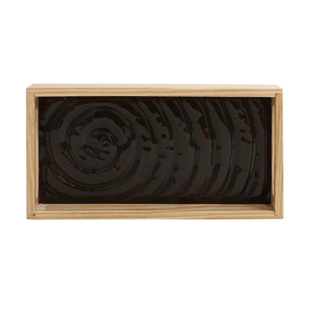 Duran Black Spiral Serving Tray in Black & Blue