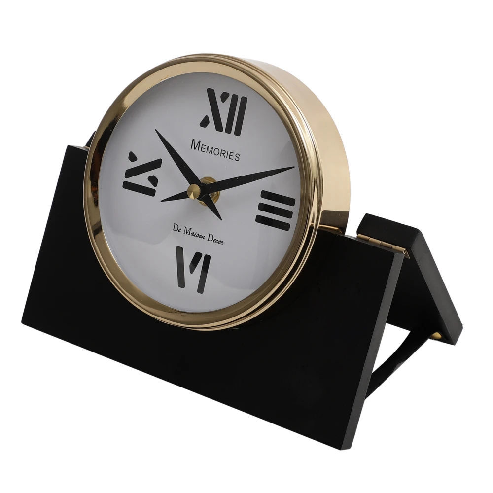 Varner Table clock in Silver & Gold Black