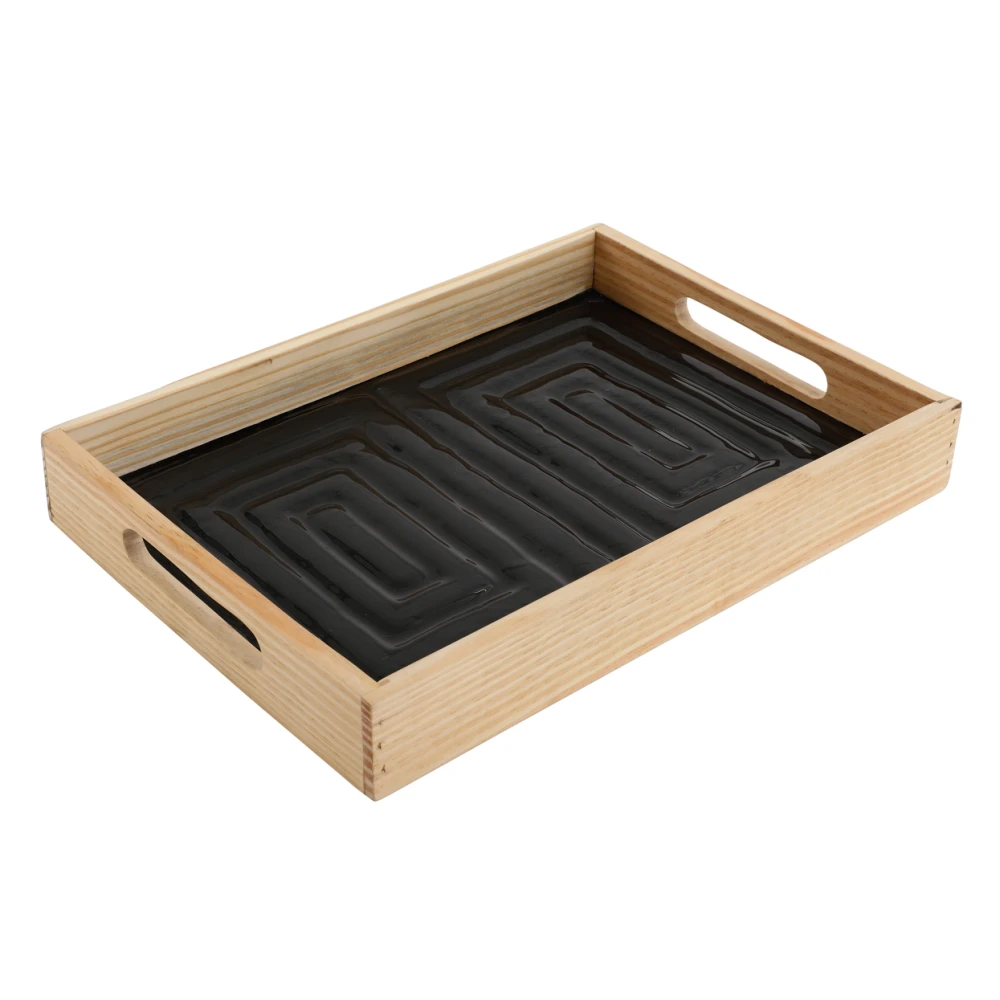 Hugo Glass serving tray Brown & Black