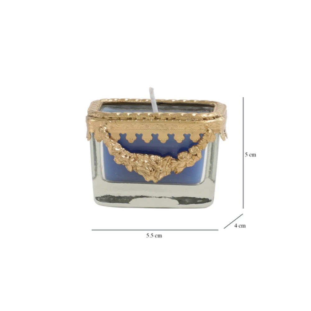 snowy whisper white scented candle glass jar with Golden Ring