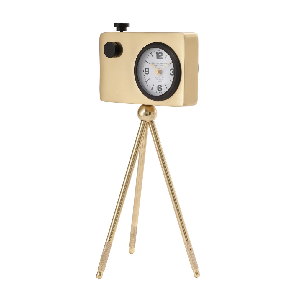 Cameratic Table Clock in Gold & Black
