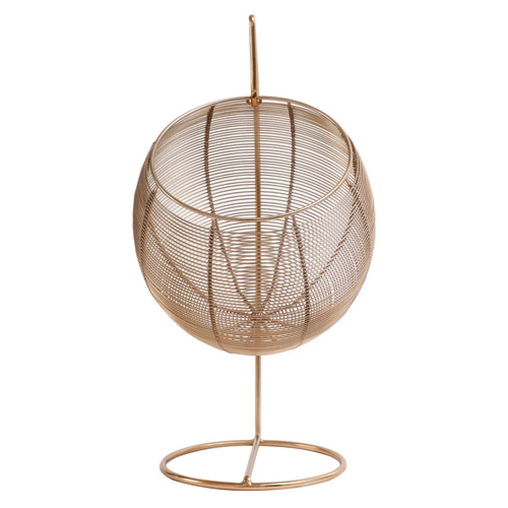 Skye's Fruit & Bread Basket in Gold finish & Yellow