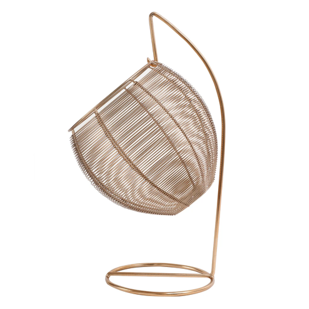 Skye's Fruit & Bread Basket in Gold finish & Yellow