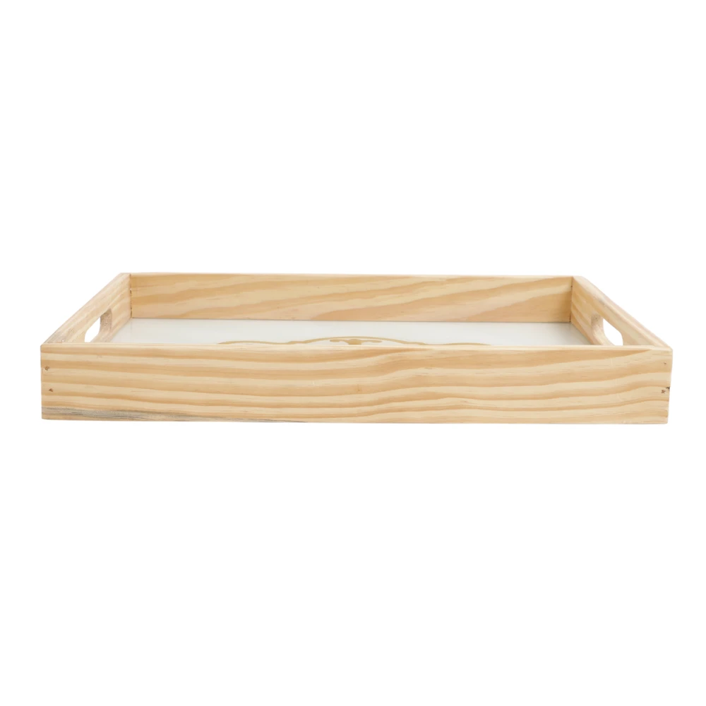 Zamora Embossed Glass serving Tray in Black & White