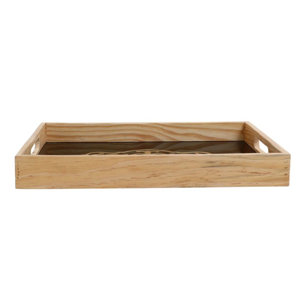 Zamora Embossed Glass serving Tray in Black & White