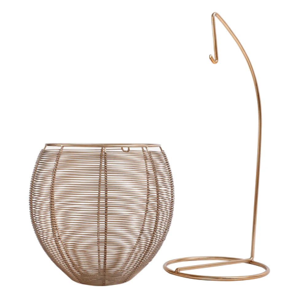 Skye's Fruit & Bread Basket in Gold finish & Yellow