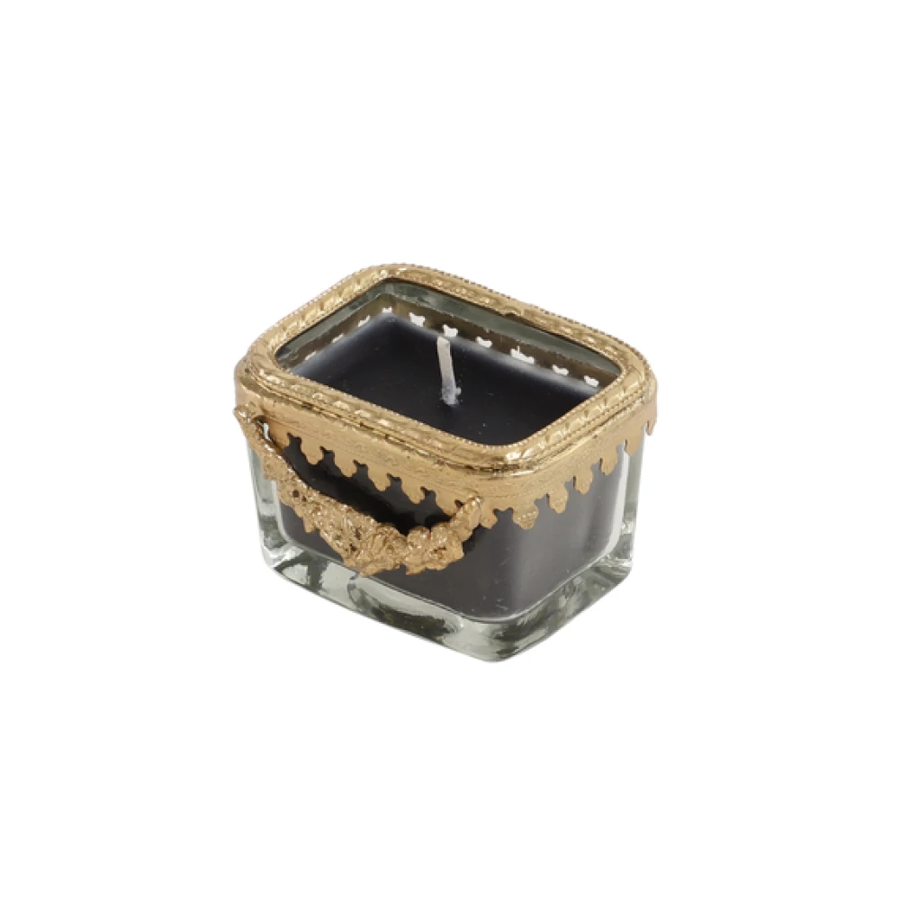 snowy whisper white scented candle glass jar with Golden Ring