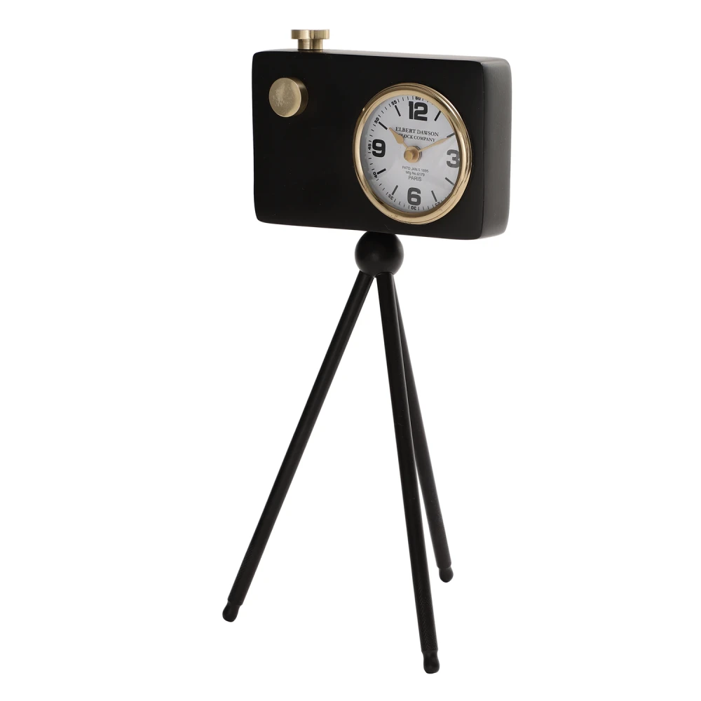 Cameratic Table Clock in Gold & Black