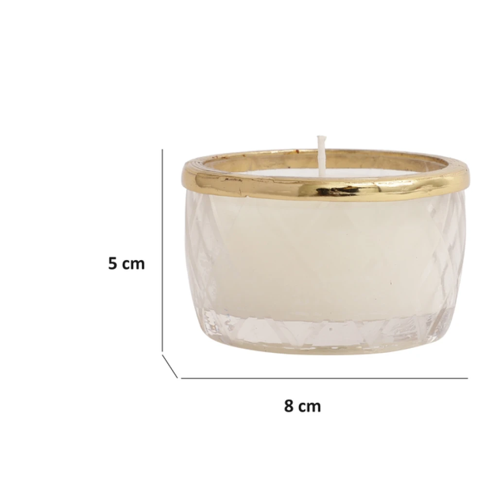 Black velvet Scented candle jar with Golden Ring