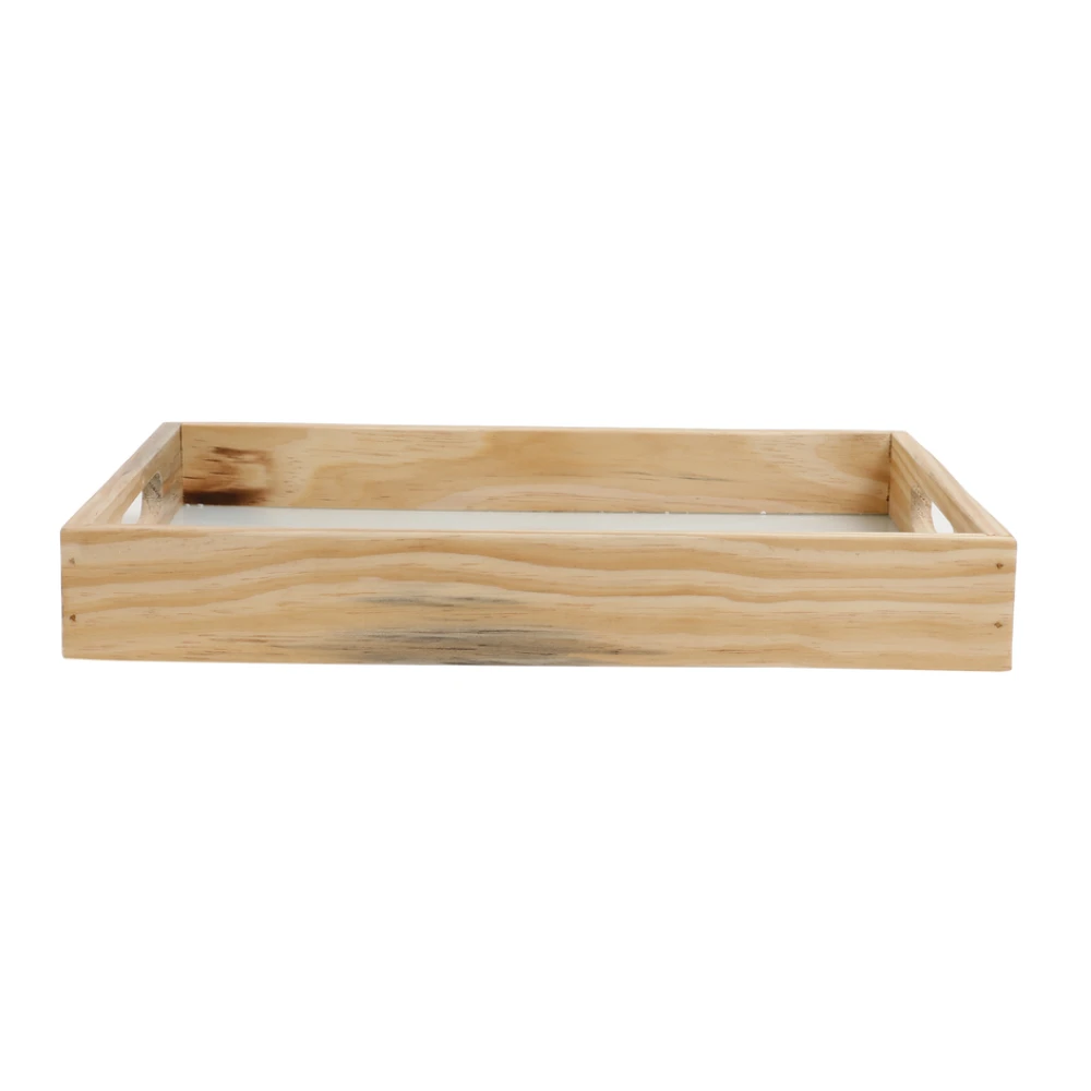 Zamora Embossed Glass serving Tray in Black & White