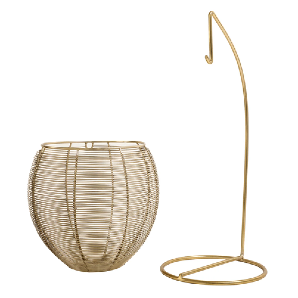 Skye's Fruit & Bread Basket in Gold finish & Yellow