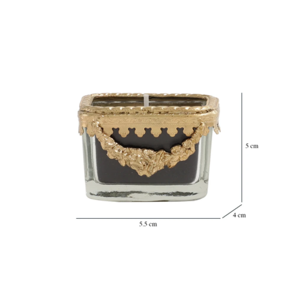 snowy whisper white scented candle glass jar with Golden Ring