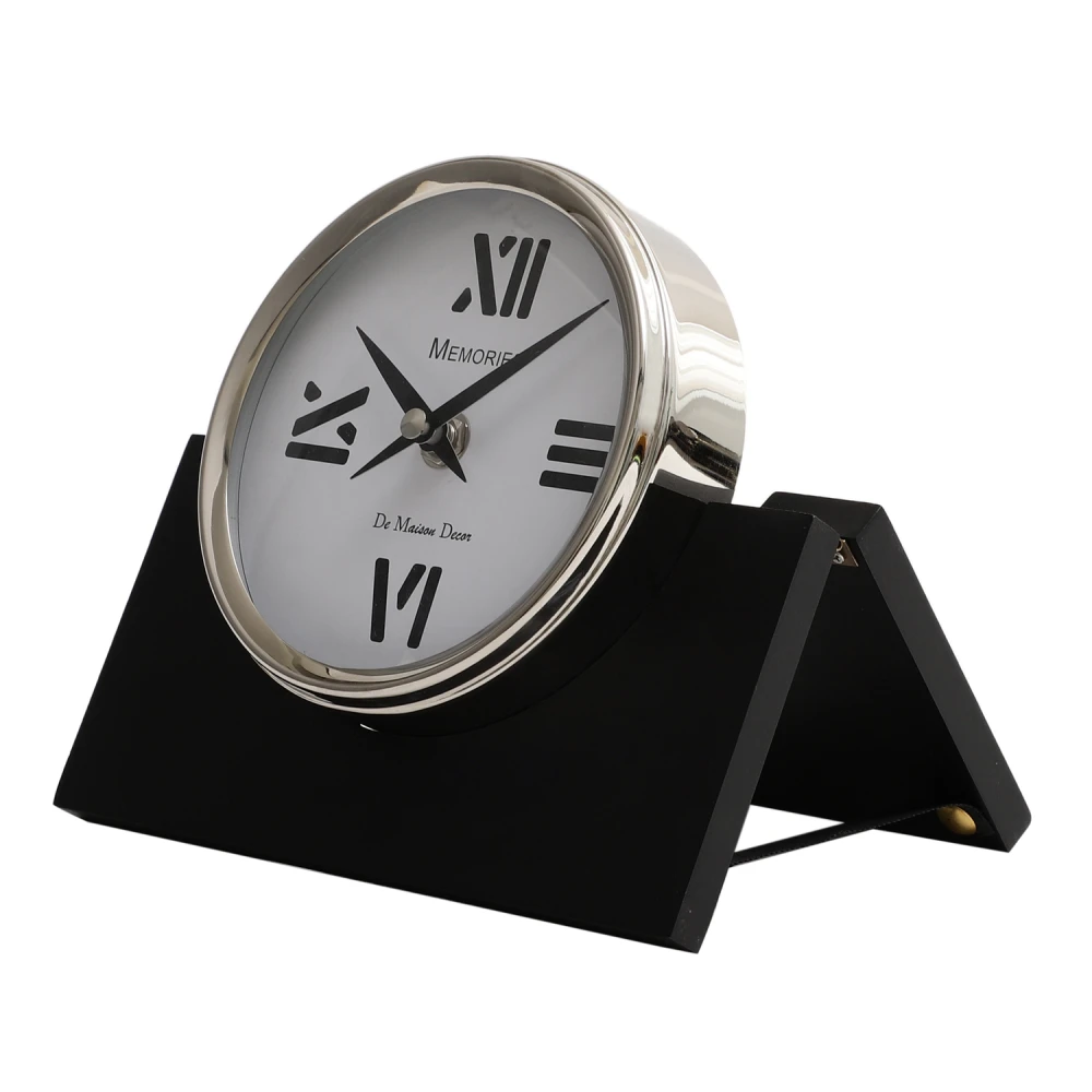 Varner Table clock in Silver & Gold Black
